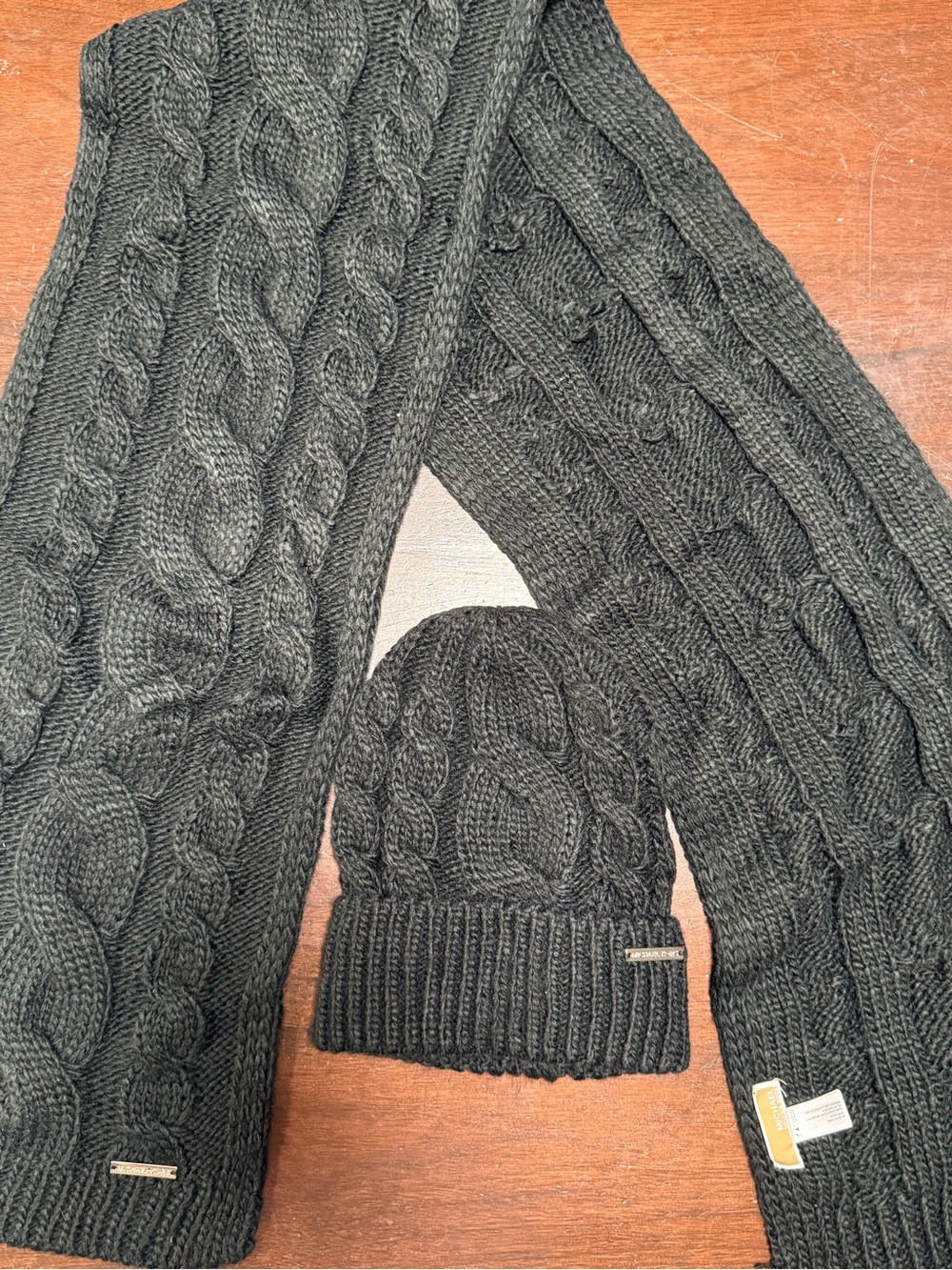 Cable Knit Beanie and Scarf Set